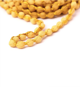 Wooden and Fabric Necklace - Yellow